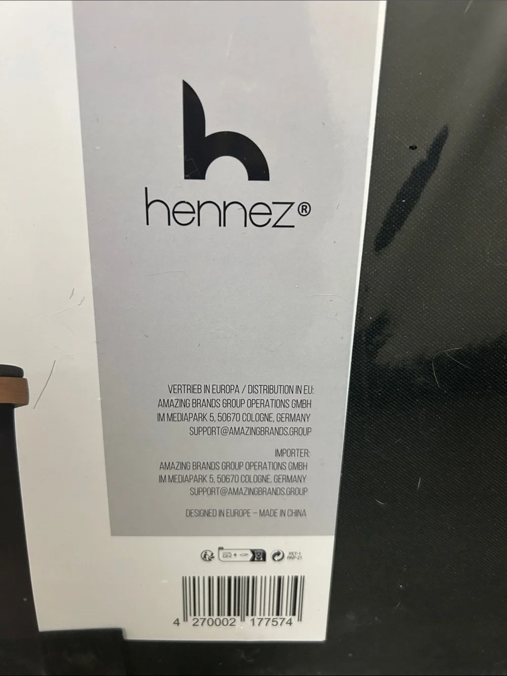 Hennez Adrian Black Canvas Laundry Basket with Wood Lid BRAND NEW FACTORY SEALED